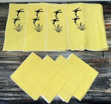 Vtg MCM 50s/60s Set Of 4 Ea Placemats & Napki...