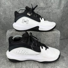 Youth Under Armour Lockdown 7 Grade School Basketball Shoes White Black 7Y 969
