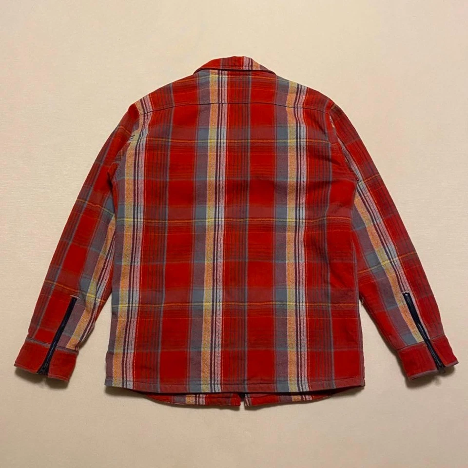 Momotaro Jeans Quilted Check Jacket Red Size 40 made in Japan - Image 3 of 4