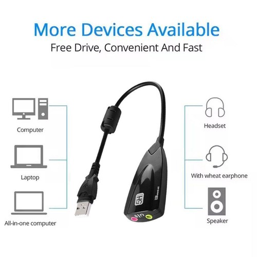 Usb Adapter Cable External USB Audio Sound Card Adapter Virtual 7.1 Channe D3P7 - Photo 6/6