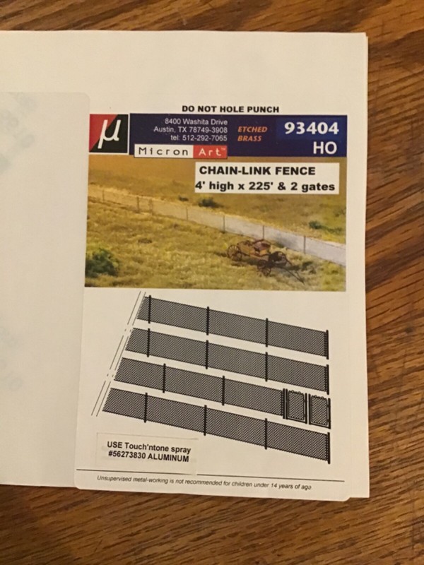 Micron Art HO chain Link Fence includes 2 Gates Discontinued