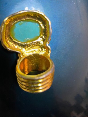 Vintage artisan big signed ring - Afbeelding 6 van 7