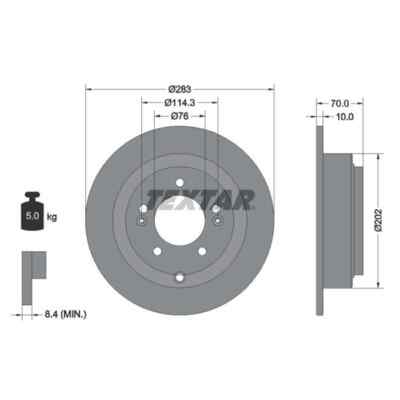 TEXTAR 2x Bremsscheibe 92244403