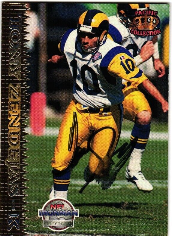 400 Tony Zendejas Signed 1995 Pacific NFL Football Card Rams 400 Tony Zendejas Signed 1995 Pacific NFL Football Card Rams
