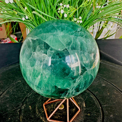 TOP！Natural fluorite crystal slice ball specimens Healing  3.6LB 1650g