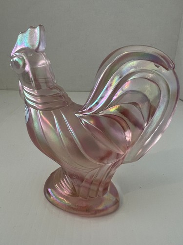 Fenton 95th Anniversary Pink Iridescent Rooster - Picture 9 of 10