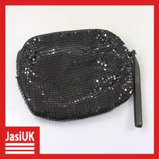 Bolsa de artículos de tocador de viaje de vacaciones con lentejuelas negras GALENIC con mango de estuche de tocador de cosméticos