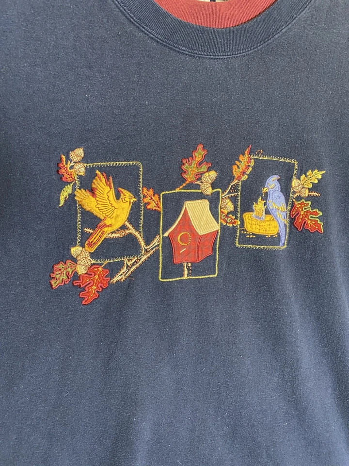 Sudadera De Colección Bobbie Brooks Floral Gráfico Flor Años 90 Abuela Azul 18w/20w Foto 2 de 4