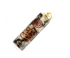 Tourmaline Selenite Orgone Double Reiki Coil EMF Protection Pendant Energy Aura