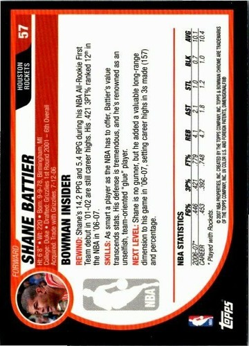 2007-08 Bowman Chrome Basketball -Pick Choose Your Cards  - Picture 47 of 117