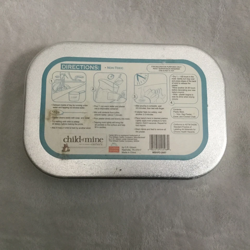 Carter's 🍼Child of Mine -Baby's Hand and Foot Plaster Print Kit-w/Growth Chart - Image 3 of 3