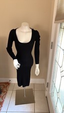 New Black Ribbed Crisscross Backless Jr. Women’s Lg. Dress