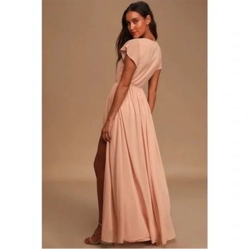 Lulus Women's Lost in the Moment Maxi Dress Blush Pink Wedding Bridesmaid Sz. XS - 第 2/13 張圖片