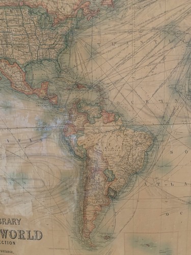 1925 Johnston's Commercial & Library Chart of The World 190cm x 148cm Wall Map - Picture 7 of 12