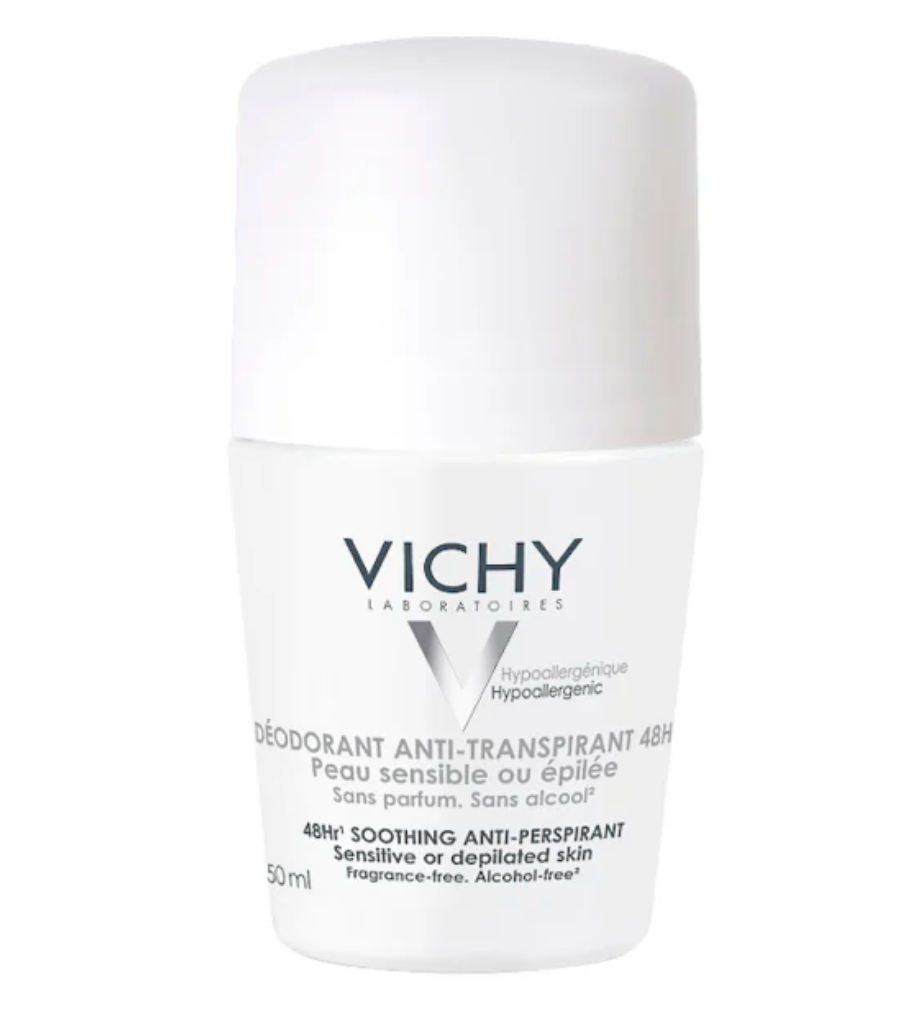 VICHY roll-on deodorant antiperspirant sensitive skin, unscented