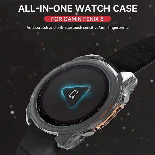 Coque PC + Film Verre Trempé Cadre de Protection Housse pour Garmin Fenix 8 43/47/51mm - Photo 5 sur 15