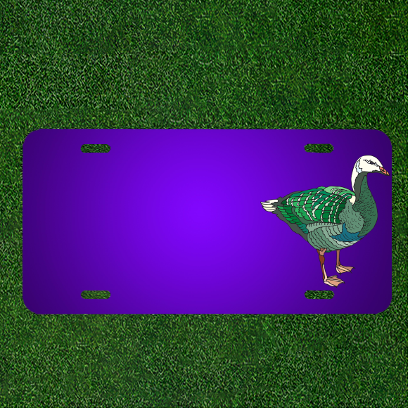Custom Personalized License Plate With Add Names To Green Feet White Bird