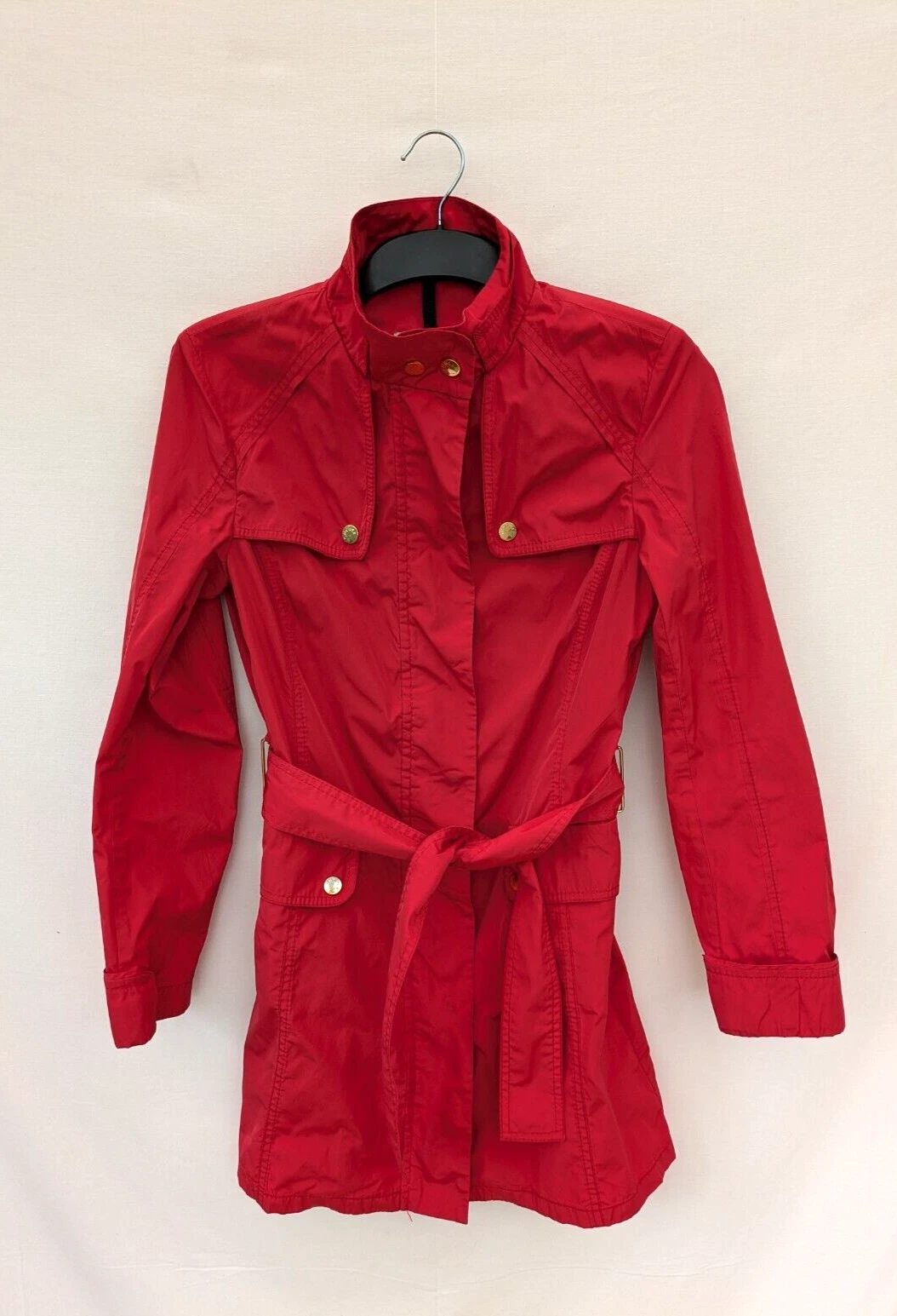 Moncler giacca donna piccola UK 8 impermeabile cintura davanti taglia 1 Melissa trench vintage