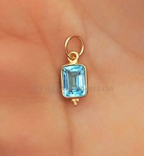 Natural Blue Topaz , Yellow-18k gold, Handmade Jewellery