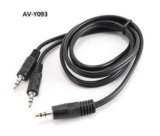 3ft Stereo 3.5mm Male to Dual 3.5mm Stereo Male Y-Splitter Audio Cable, AV-Y093