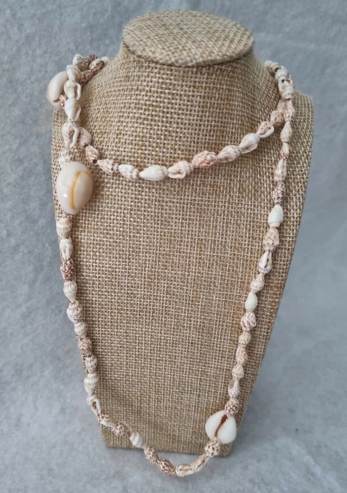 2 Piezas Collar Cowrie Largo Concha Caracola Pendientes Joyería Hawaiano Informal Verano Foto 4 de 4