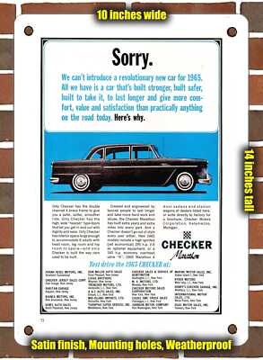 METAL SIGN - 1965 Checker Marathon - 10x14 Inches