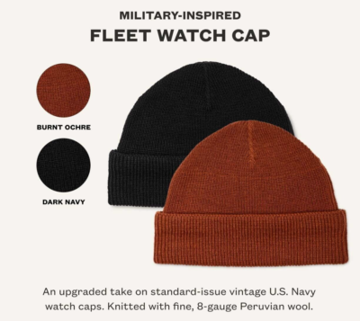 Filson Fleet Watch Wool Cap 20248766 Burnt Ochre Dark Rust