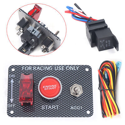 Universal Ignition Engine Start Push Starter Button Panel Toggle Switch 3-stage