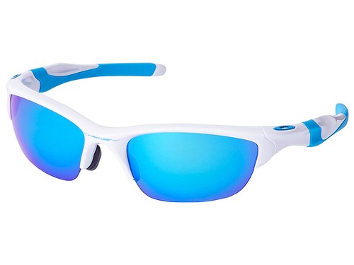 Oakley Half Jacket 2.0 Polarized Sunglasses OO9153-23 White/Sapphire Asian - Picture 1 of 3