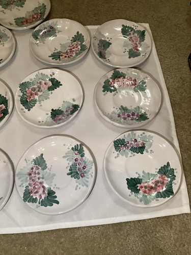 Fortebraccio Ceramiche Italy Saucers Set of 10 and 1 Tea Cup Floral - Picture 9 of 16