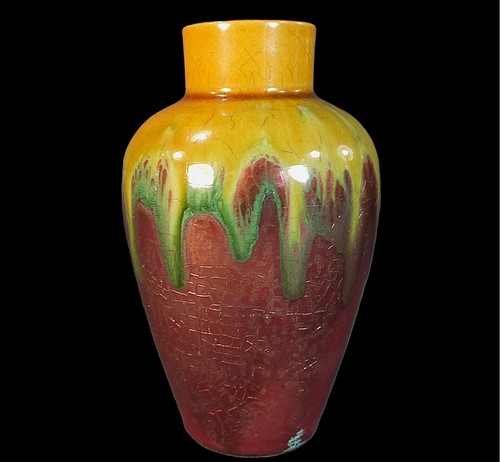 FINE, VERY RARE TORQUAY TERRACOTTA COMPANY TRAILED ON METALIC LUSTRE GLAZE VASE - Picture 4 of 9