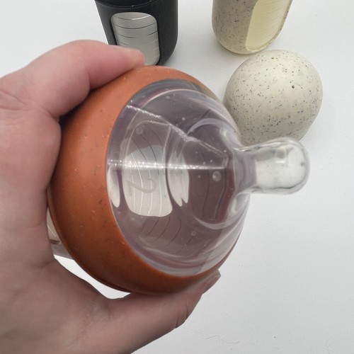 Set Of 3 Boon Bottles with Lids Size 2 Medium Flow Terracotta Black - Picture 3 of 3
