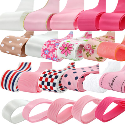 FIMWOLZ Satinbänder 22m - Gold & Pink 20mm Für Geschenke & Deko