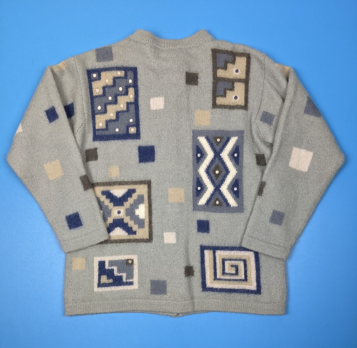トップス dead vintage super alpaca cardigun o Alpaca Striped Golf Cardigan with Pockets ~ Vintage 1950