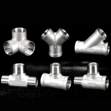 Stainless Steel Fittings 3/4" 1/2" Male/Female Tee Reducer Connector Fitting