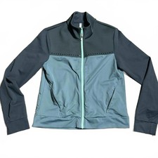 Fabletics Green Cleo Size Size M Mock Neck Long Sleeve Full Zip Up Jacket