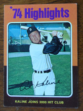 1975 TOPPS BASEBALL #4 AL KALINE JOINS THE 3000 HIT CLUB EX U-7021