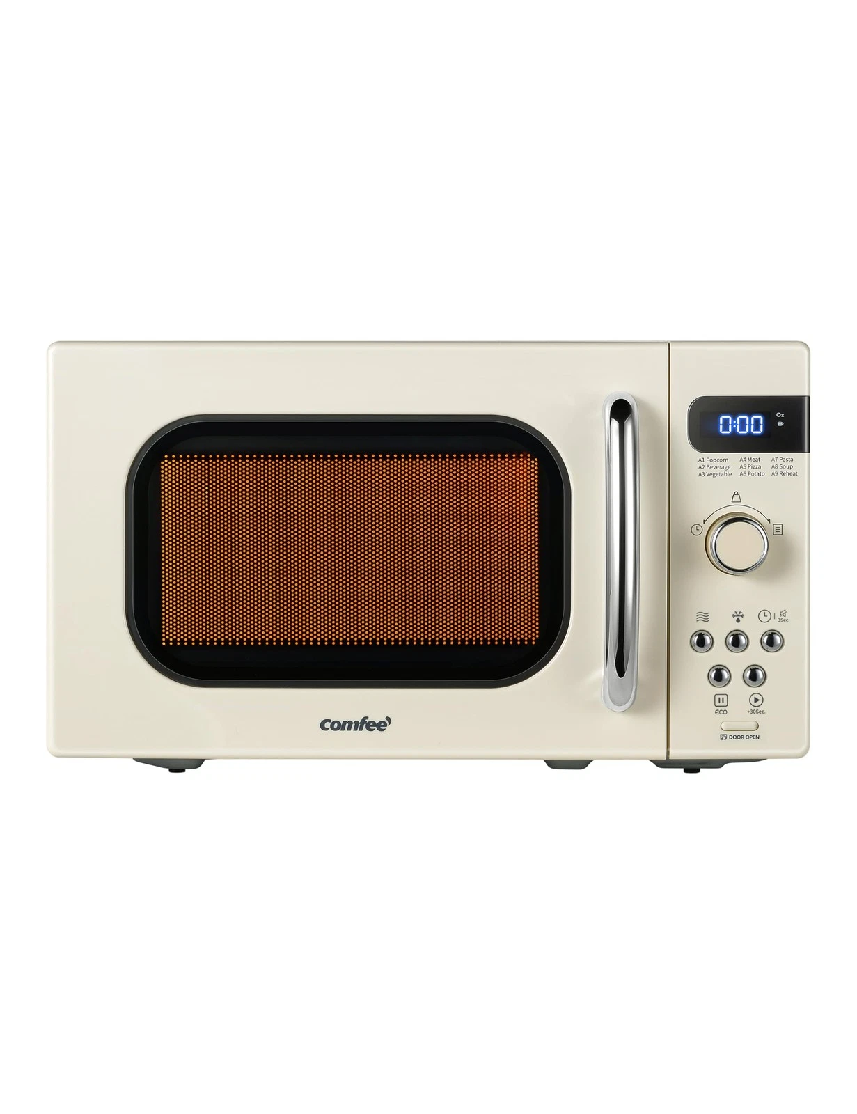 COMFEE Retro Small Microwave Oven With Compact Size, 9 Preset Menus, Position...