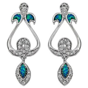 Australian Opal Inlay 925 Solid Sterling Silver Earrings OE8