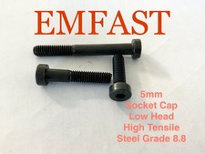 5mm x 8 10 16mm Low Head Socket Cap Screws H/T Steel M5 Shallow Allen Key Bolts