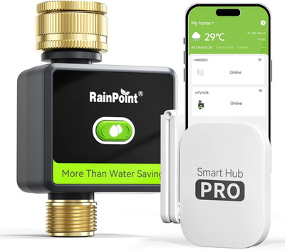 RAINPOINT Bewässerungscomputer WLAN, Smart Wifi Bewässerungssteuerung Mit Messin