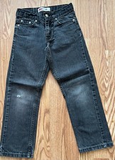 Levis 511 Vintage Jeans Boys Black Denim Fade Slim Fit Straight Casual Size 7