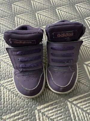 Adidas Hoops Mid 2.0 Stiefel Kleinkind Kinder Größe 5,5 Knöchel Trainer Sneaker Flieder