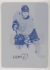 2021 Team Canada Juniors Printing Plate Cyan 1/1 Jakob Pelletier #8 Auto i9y