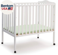 Folding Portable Mini Baby Crib with 1.5-Inch Mattress - Greenguard Gold Certifi