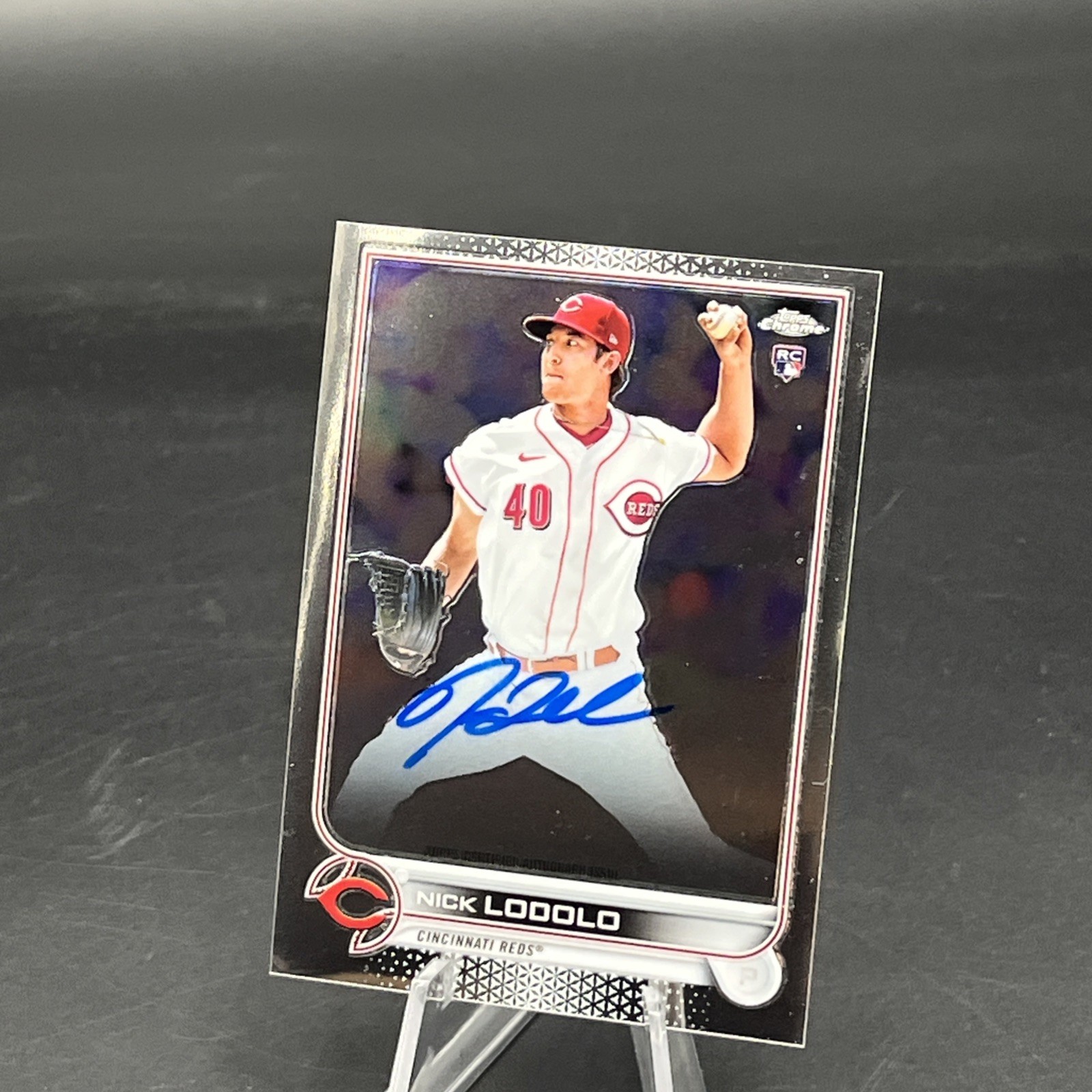 2022 Topps Chrome Nick Lodolo (RC,AU), #RA-NL, Rookie On-Card Autograph