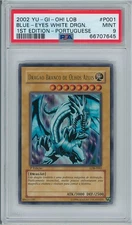 PSA 9 Blue-Eyes White Dragon LDB-P001 1st Edition Portuguese (LOB-001) Ultra 645