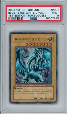 PSA 9 Blue-Eyes White Dragon LDB-P001 1st Edition Portuguese (LOB