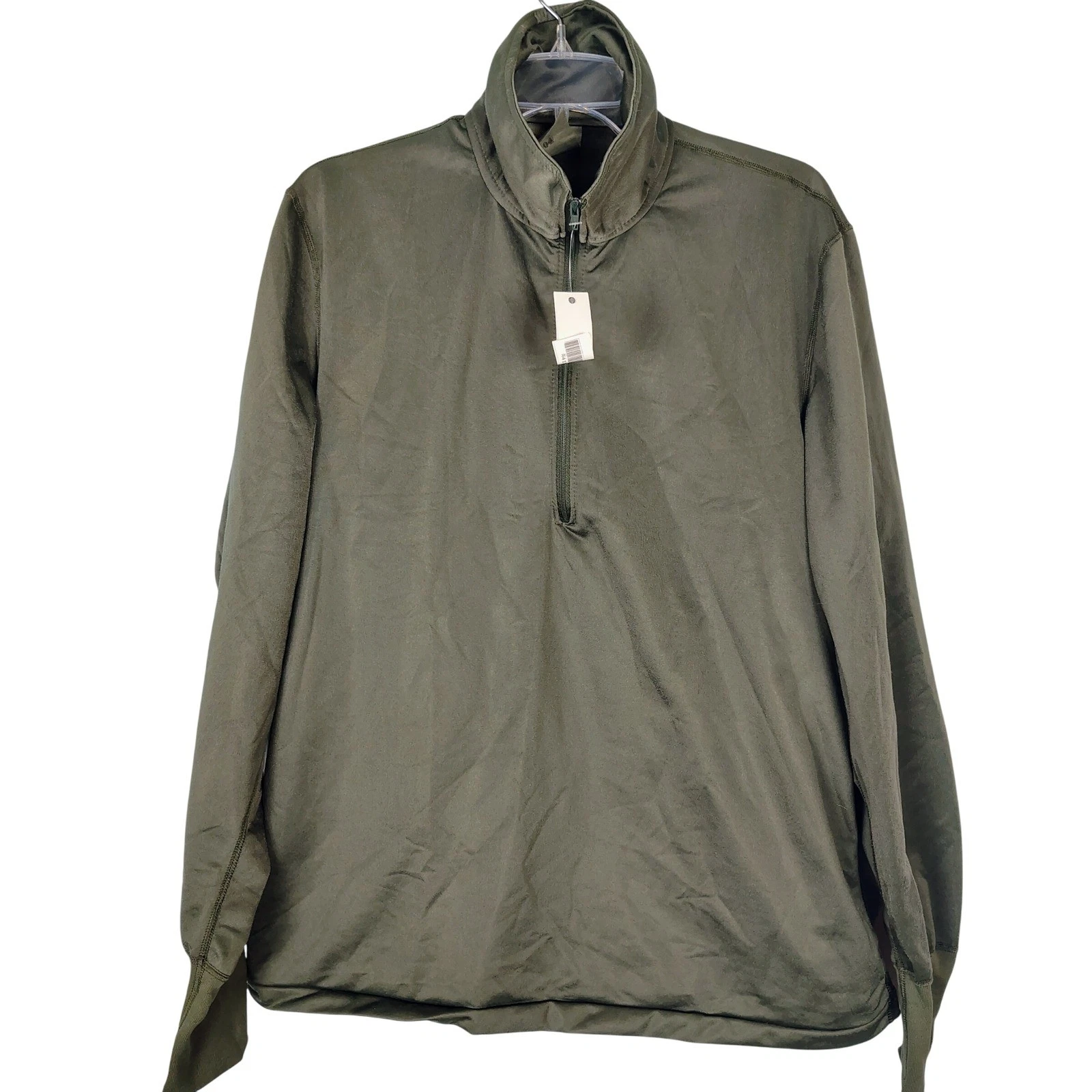 Military Heat Retentive 1/4 Zip Sleeping Shirt Olive Drab Med 8415-00-890-2101