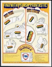 1969 Fina gas gasoline Pflash sign art vintage print ad